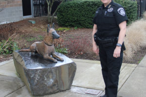 Washougal Police Chief Wendi Steinbronn stands in front of the Washougal Police Station in 2022. (Doug Flanagan/Post-Record)