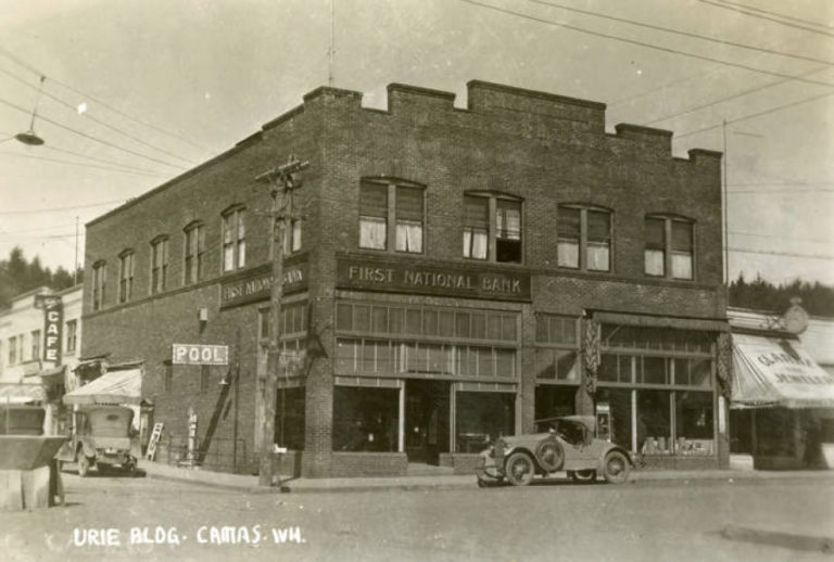 The Urie building, which housed Thayer's Drugstore, is pictured in 1922. The Camas library opened inside the downtown Camas drugstore with a 150-book collection on April 4, 1923.