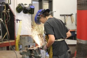 Contributed photo courtesy Washougal School District 
 A Washougal High School student works on a project during a metal arts class session earlier this year.