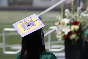 A member of Hayes Freedom High School's class of 2021, attends their graduation ceremony at Doc Harris Stadium in Camas on Saturday, June 12, 2021. (Kelly Moyer/Post-Record files) 