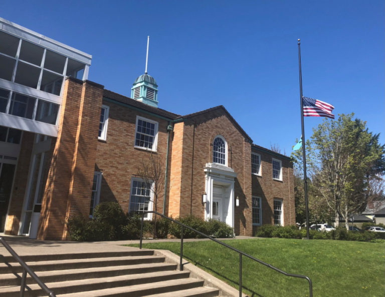 The Camas Public Library is pictured in 2018. The library is celebrating its 100th birthday in April 2023.