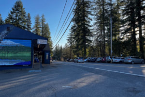 Vehicles park across from the Lakeside Market on state Route 500 in the Everett Street Corridor that stretches from the Lake-Everett roundabout to the city of Camas' northern boundary on Sunday, Jan. 29, 2023.. (Kelly Moyer/Post-Record files)