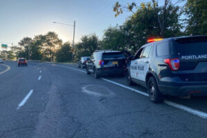 Portland police pull over a suspect near 82nd Avenue during an anti-human trafficking operation conducted the last week of June 2024. (Contributed photo courtesy of Portland Police Bureau)