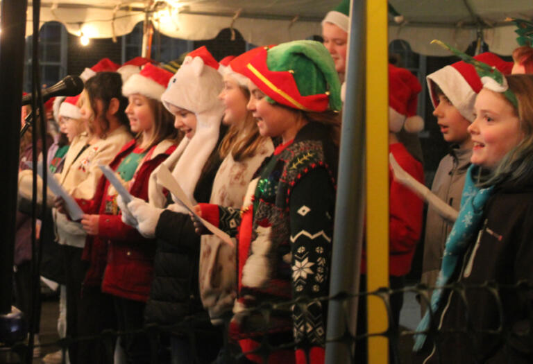 Camas School District choir students perform at the 2024 Hometown Holidays celebration, Friday, Dec.