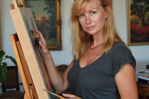 Camas artist Michelle Wright is one of six new artists participating in the 2025 Washougal Studio Artists Spring Tour. (Doug Flanagan/The Columbian)