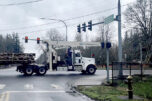 A truck drives through the intersection of Northeast 13th and Northwest Friberg-Strunk streets in Camas near the site of a proposed gas station development on March 4, 2024. (Kelly Moyer/Post-Record files)