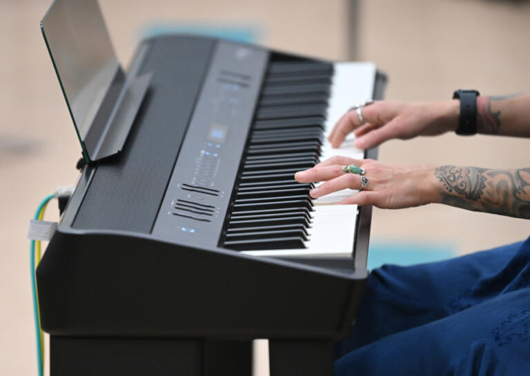 Stephanie Corbell plays the piano May 6 at Washougal High School.