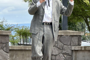 Roland Tripp tells a story about the historical community of Parkersville during a Parkersville Day event. (Contributed by Susan Tripp)