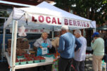 Customers line up at Theony Farms'; berry booth at the Camas Farmer's Market on Wednesday, June 11, 2025. The 18th annual market runs from 3-7 p.m. each Wednesday in downtown Camas through Oct. 1. (Kelly Moyer/Post-Record)