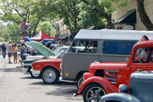 Classic and specialty cars line the streets of downtown Camas during the 2024 Camas Car Show, June 29, 2024. The 2025 Camas Car Show is set to take place throughout downtown Camas from 2-7 p.m. Saturday, June 28. (Photo contributed by the Downtown Camas Association)