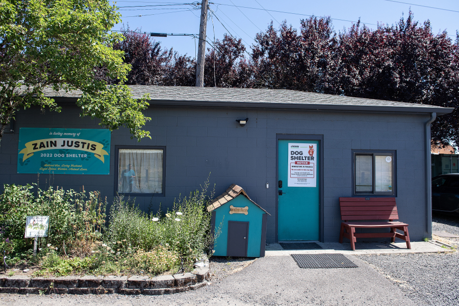 West Columbia Gorge Humane Society is pictured in Washougal on Monday morning, June 30, 2025. The West Columbia Gorge Humane Society has completed major renovations to its dog shelter, replacing its old, degrading kennels, not originally designed for shelter use, with new, state-of-the-art kennels. (Amanda Cowan/The Columbian)