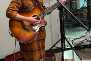 Vancouver musician Laura May performs during a Washougal Songcraft Festival “song circle” event at Ashwood Taps and Trucks in Washougal on Jan. 12. (Courtesy of the Washougal Songcraft Festival)