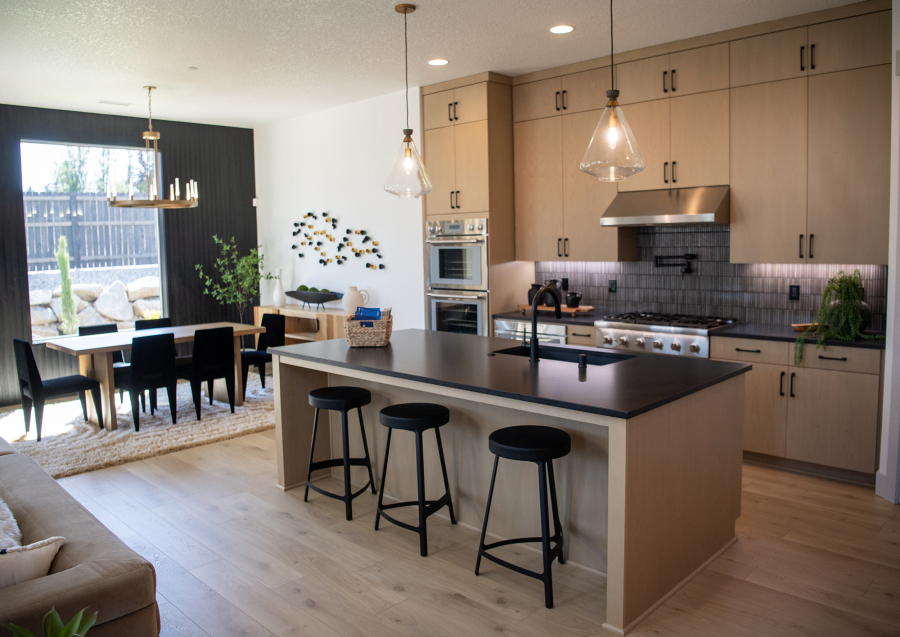 A kitchen sits in a Parade of Homes house in Camas.