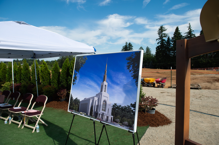 DETAIL The Church of Jesus Christ of Latter-day Saints held a groundbreaking ceremony for the Vancouver Washington Temple, the sixth temple in Washington State. The temple will be built on a 15.11 acre plot right on the Vancouver/Camas border, will be 43,000 square feet, and several stories tall. 
 A photo of the proposed temple.