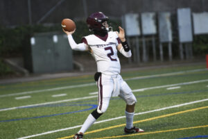 Stevenson junior quarterback Jude Travinski earned honorable mention all-league honors. (Tim Martinez/The Columbian)