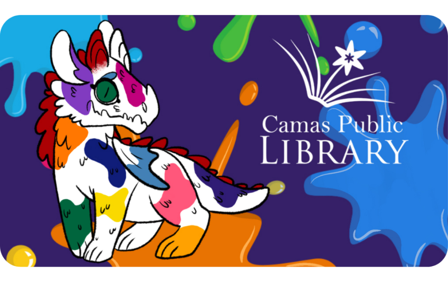 This 2022 Camas Public Library card was the winning design for a contest promoting its Reading Dragons program. (Contributed photo)