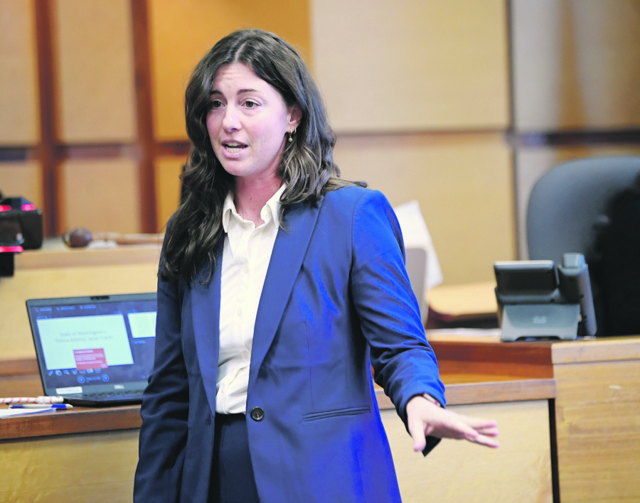 Clark County senior deputy prosecutor Laurel Smith appears in Superior Court in 2023. (Taylor Balkom/The Columbian files)