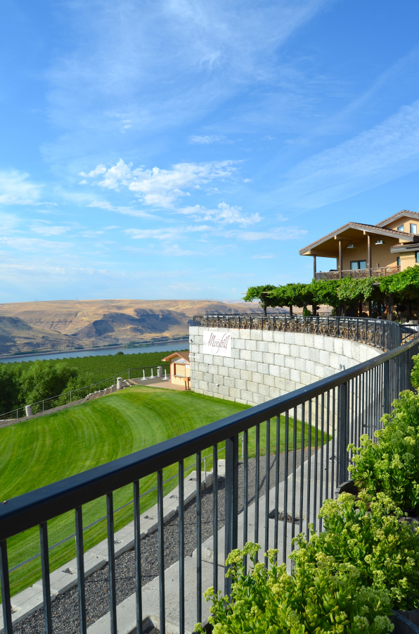 Steep bluffs provide stunning views from Maryhill Winery&rsquo;s entrance off Highway 14 in Klickitat County. A new rooftop solar array is helping to offset the winery&rsquo;s operating costs. (Contributed by Maryhill Winery)