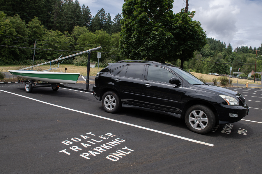 Boat trailer-only parking is pictured at Heritage Park in Camas on June 20. (Amanda Cowan/The Columbian files)