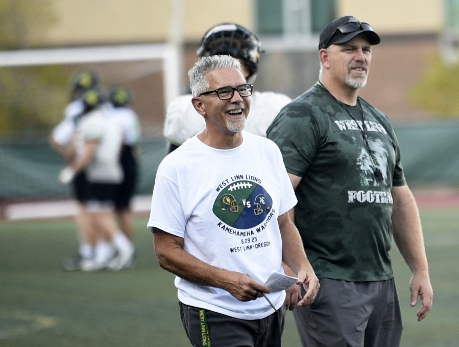 West Linn High School football coach Jon Eagle said prior to the 2025 season that this would be his last as a head coach. (Tim Martinez/The Columbian)