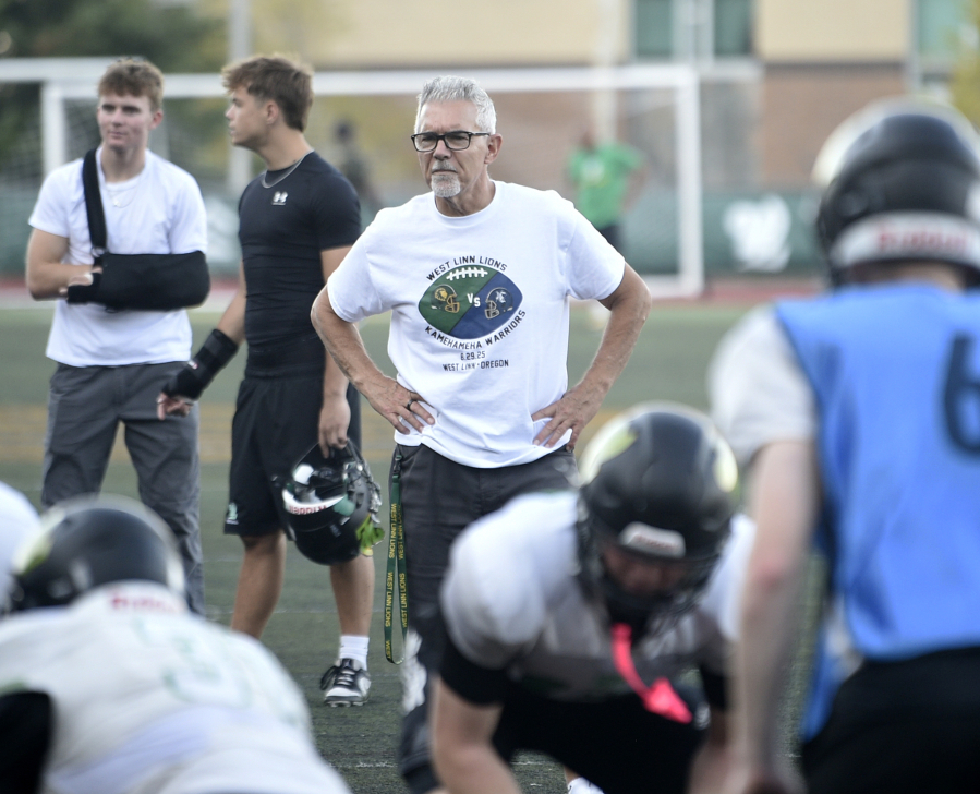 West Linn head coach Jon Eagle, 2025. (Tim Martinez/The Columbian)