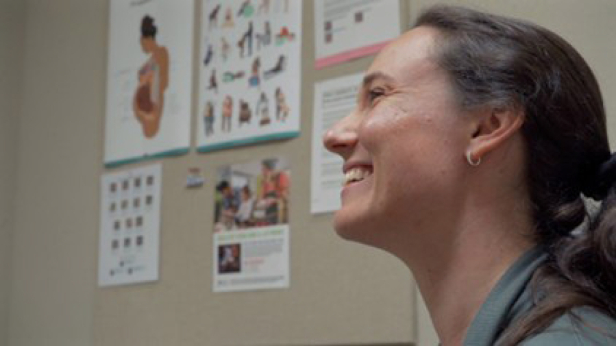 Alexandra Silverman, a midwife at Vancouver Clinic, provides care for a pregnant patient in October 2024. (Contributed by Vancouver Clinic)