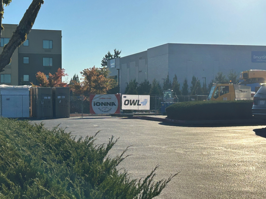 National EV charging company IONNA is building an EV charging station, the closest thing to a gas station for electric vehicles that we’ve seen locally, in east Vancouver. (Sarah Wolf/The Columbian)
