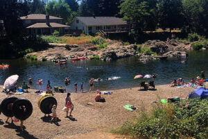 Washougal residents object to the city of Washougal’s Shepherd Road Pedestrian Connection Project, which they claim will attract many more people to the Sandy Swimming Hole, pictured here, causing increased crime, unhoused residents, garbage, health concerns and challenges for the Washougal Police Department. (The Columbian files)