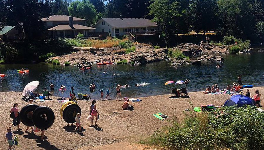 Washougal residents object to the city of Washougal&rsquo;s Shepherd Road Pedestrian Connection Project, which they claim will attract many more people to the Sandy Swimming Hole, pictured here, causing increased crime, unhoused residents, garbage, health concerns and challenges for the Washougal Police Department. (The Columbian files)
