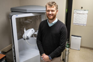 Pulmonologist Dr. Nicholas Wysham stands for a portrait  Monday at Vancouver Clinic. November is Lung Cancer Awareness Month. (Taylor Balkom/The Columbian)