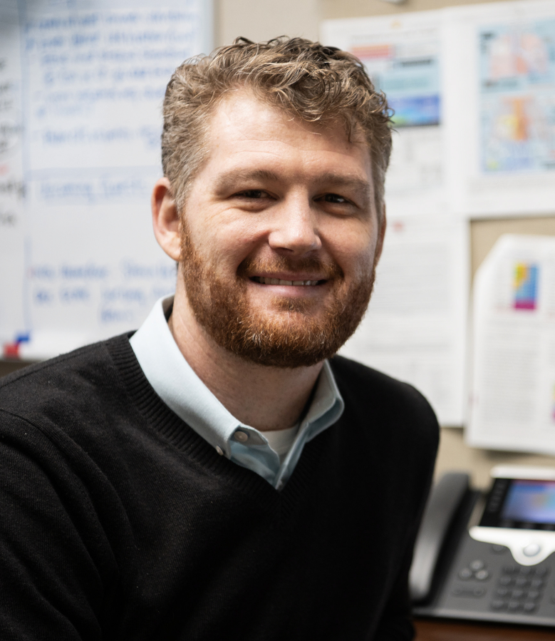 Pulmonologist Dr. Nicholas Wysham sits for a portrait  in his office Monday at Vancouver Clinic. November is Lung Cancer Awareness Month. (Taylor Balkom/The Columbian)