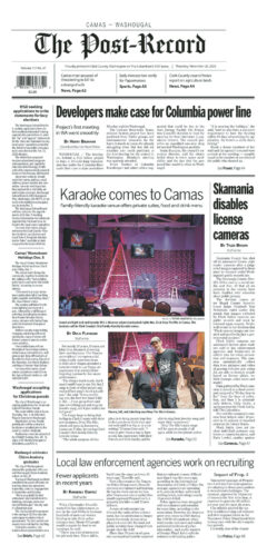 Thursday, Nov. 20th, 2025 Camas-Washougal Post-Record newspaper front page