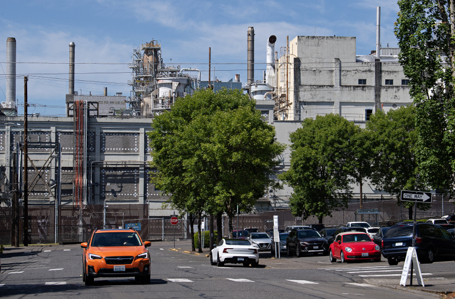 Georgia-Pacific has launched a multiyear revitalization project at its downtown Camas mill, pictured June 10. (Amanda Cowan/The Columbian files)