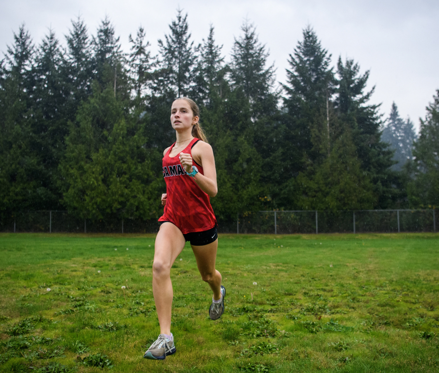 In one year, Camas cross country runner Kate Westfall went from rarely breaking 20 minutes in a 5,000-meter race to having five races this past season under 19 minutes. (Taylor Balkom/The Columbian)