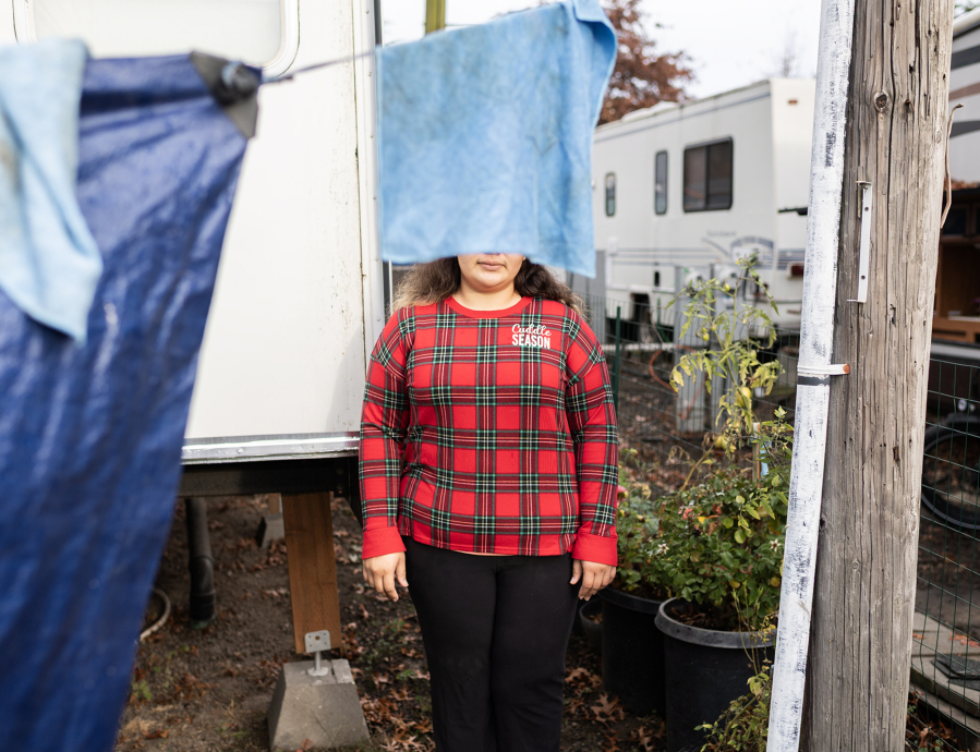 A woman The Columbian is identifying only as Katherin has struggled her way through immigration court, mostly without representation. After receiving a deportation order, she finally found legal help. (Taylor Balkom/The Columbian)