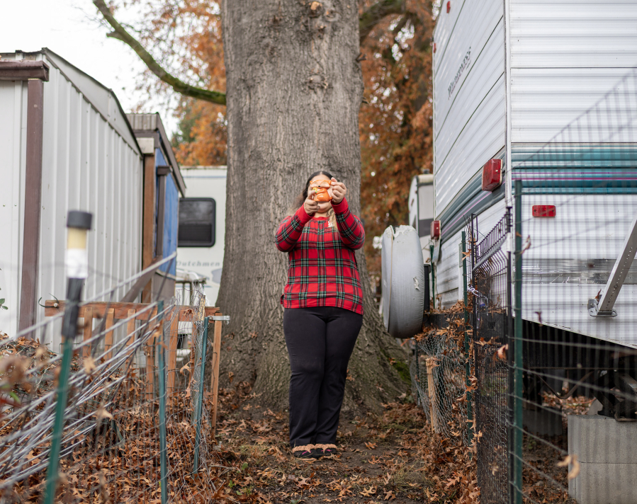 A woman The Columbian is identifying only as Katherin has struggled her way through immigration court, mostly without representation. After receiving a deportation order, she finally found legal help. (Taylor Balkom/The Columbian)