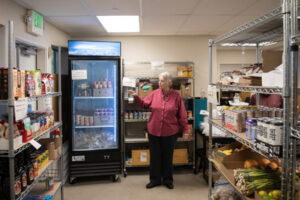 Vicki Smith, the longtime executive director of Martha&rsquo;s Pantry, gives a tour of the facility on a recent morning. (Taylor Balkom/The Columbian)