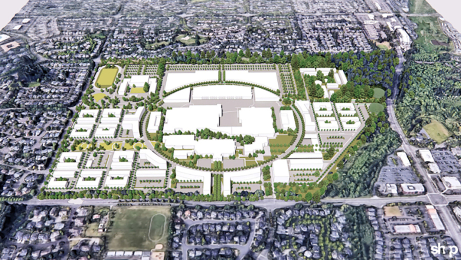 The Vancouver Innovation Center is a planned, mixed-use development in east Vancouver that will have a mix of residential, commercial, retail and light industrial uses, as well as parks, an elementary school and green spaces, connected by a network of multimodal roads and paths. (Contributed by SHoP Architects)