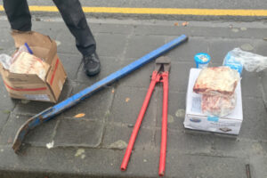 Burglar tools and stolen food recovered from a disabled vehicle in the 100 block of Southeast 192nd Avenue following a cold burglary call at Camas Meadows on Christmas Eve. (Photo contributed by the Camas Police Department)