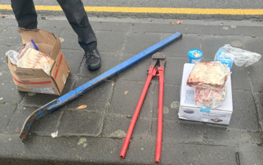 Burglar tools and stolen food recovered from a disabled vehicle in the 100 block of Southeast 192nd Avenue following a cold burglary call at Camas Meadows on Christmas Eve. (Photo contributed by the Camas Police Department)