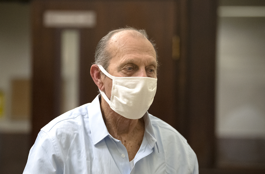 Serial killer Warren Forrest leaves the courtroom after jury selection in his cold-case murder trial at the Clark County Courthouse on Jan. 24, 2023. (Amanda Cowan/The Columbian files)