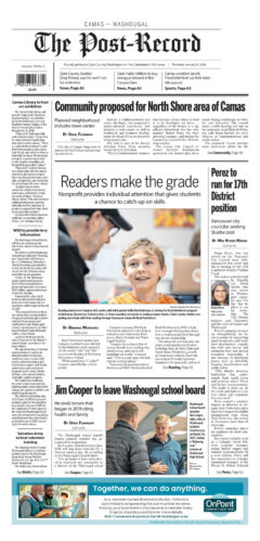 Thursday, Jan. 8th, 2026 Camas-Washougal Post-Record newspaper front page