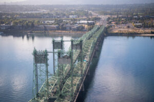 The Interstate 5 Bridge spans the Columbia River on Oct. 11, 2022. (Taylor Balkom/The Columbian files)