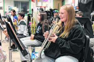Canyon Creek Middle School band students practice for a winter concert in the fall of 2025. It&rsquo;s among the programs funded by a local property tax levy. (Contributed by the Washougal School District)