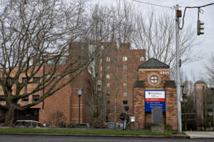 Providence Portland Medical Center is pictured along Northeast Glisan Street on Jan. 9. Some local residents have been crossing the bridge into Oregon for specialty care. (Amanda Cowan/The Columbian)