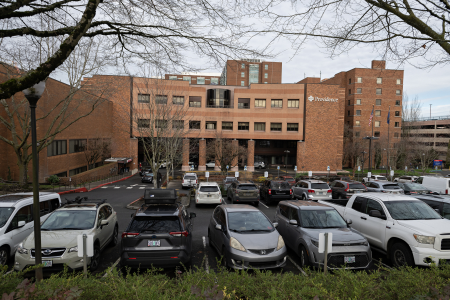 Providence Portland Medical Center is pictured along Northeast Glisan Street on Jan. 9. Some local residents have been crossing the bridge into Oregon for specialty care. (Photos by Amanda Cowan/The Columbian)