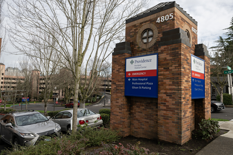 Providence Portland Medical Center is pictured along Northeast Glisan Street on Jan. 9. Some local residents have been crossing the bridge into Oregon for specialty care.