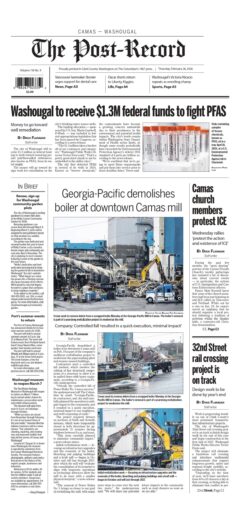 Thursday, Feb. 26, 2026 Camas-Washougal Post-Record newspaper front page