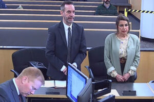 Noreen Roth, 72, of Washougal enters not-guilty pleas Feb. 11 to nearly two dozen animal-cruelty charges in Clark County Superior Court. (Tyler Brown/The Columbian)