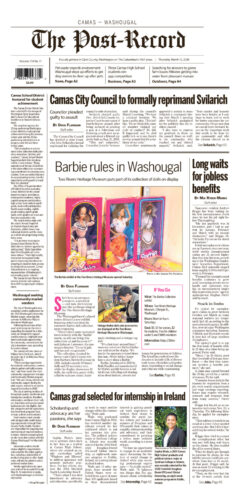 Thursday, March 12th, 2026 Camas-Washougal Post-Record newspaper front page